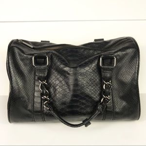 Express Reptile Vegan Leather Chain Satchel Bag